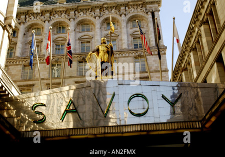 Savoy Hotel Sign, Day Stock Photo