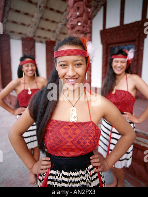 Maori Girls Dressed in Maori Costume / Traditional Costume, Rotorua ...