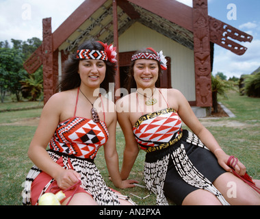 Maori Women Dressed in Maori Costume / Traditional Costume, Rotorua