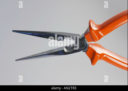 Needle-nosed pliers on white background Stock Photo