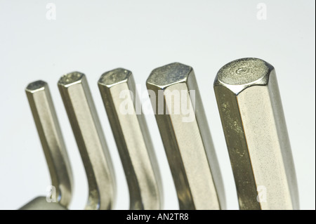 Allen wrench key on white background Stock Photo