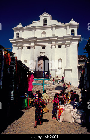 Santo Tomas Church, Guatemalan, Maya, Mayan, vendors, central market, Chichicastenango, El Quiche, El Quiche Department, Guatemala, Central America Stock Photo