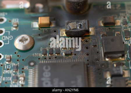 Burnt Circuit Board Stock Photo - Alamy
