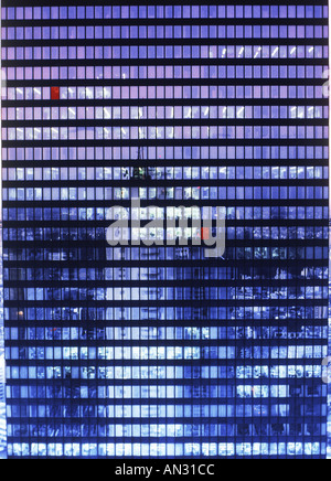Business cells of office building at night in Tokyo Stock Photo