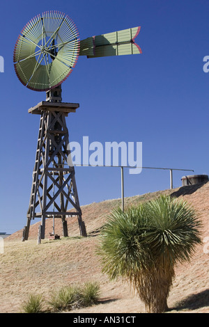 USA, TEXAS, Lubbock: National Ranching Heritage Center Old Windmill Stock Photo
