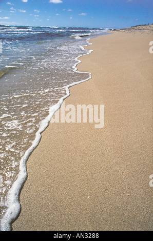 Warm Sunny Hawaiian Beach, Kauai, Hawaii USA Stock Photo