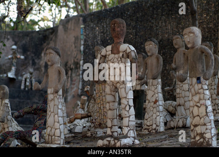 male sculptures in the Rock Garden designed by Nek Chand in Chandigarh the capital of Punjab and Harayana India Stock Photo