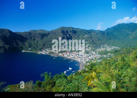 Anse la Raye St Lucia Coastline Stock Photo