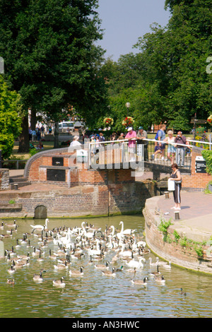 Lock between the canal and river in Stratford-upon-Avon UK Stock Photo