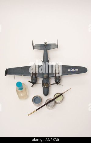 Aviation plastic modeling isolated on white Stock Photo