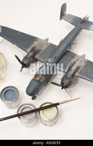 Aviation plastic model isolated on white Stock Photo