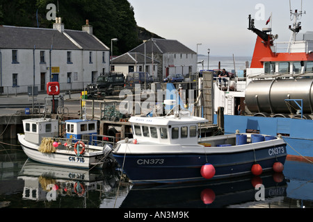 Port Askaig harbour boats isle of islay scotland uk gb Stock Photo