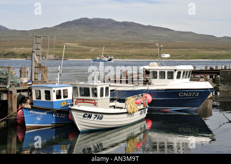 Port Askaig harbour boats isle of islay view towards jura scotland uk gb Stock Photo