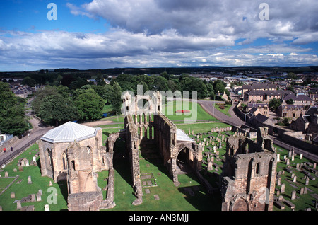 Elgin Cathedral sometimes referred to as ‘The Lantern of the North’ is an historic ruin in Elgin in Moray, north-east Scotland. Stock Photo