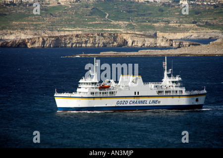 MV Ta Pinu RoRo Ferry of Gozo Channel Line crossing between Malta and Island of Gozo, passing the island of Comino