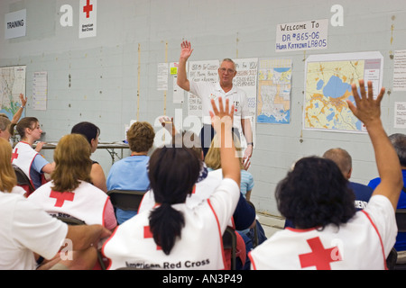 Red Cross Volunteers Coordinate Hurricane Katrina Relief Stock Photo