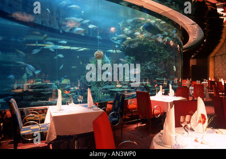 ARE, United Arab Emirates, Dubai, 31.10.2005 : 7-Star luxury hotel Burj al Arab. Al Mahara Seafood Restaurant Stock Photo