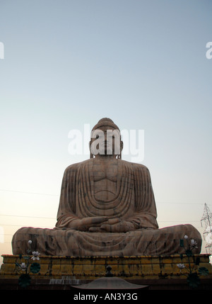 80ft high statue of Lord Buddha, Bodh Gaya, India Stock Photo