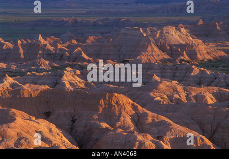 Badlands National Park South Dakota USA Badlands at sunset from Pinnacles Overlook on Sage Creek Rim Road Stock Photo