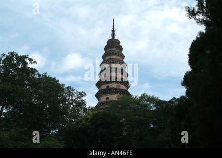 The buddhist temple named Ling Yan Temple in China Stock Photo