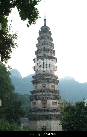 The buddhist temple named Ling Yan Temple in China Stock Photo