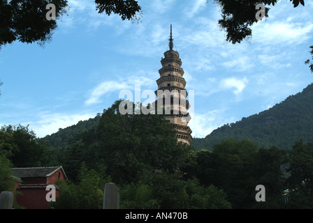 The buddhist temple named Ling Yan Temple in China Stock Photo