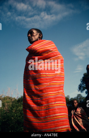 Maasai Moran Warrior Masai Mara National Reserve Kenya East Africa Stock Photo