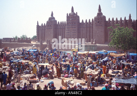 Market Day Mosque Djenne Mali West Africa Stock Photo