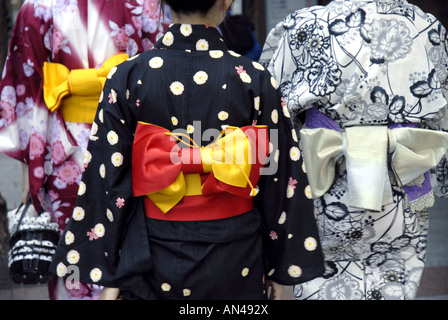 Girls In Yukatas During The  Gion Matsuri Kyoto Japan July 2007 Stock Photo