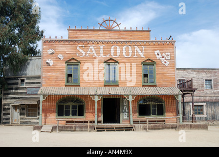 Saloon in an old American Western Town Stock Photo