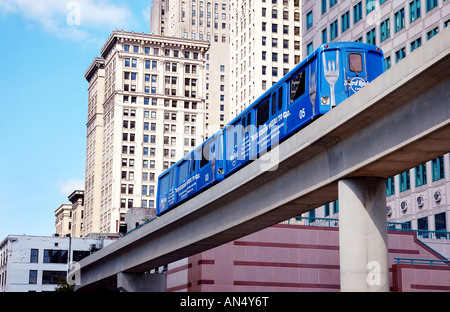 Detroit People Mover Train Stock Photo