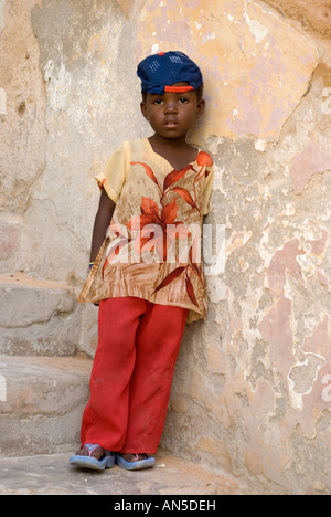 little boy in upper town, ilha de mozambique Stock Photo