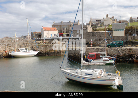 Portsoy village & harbour Aberdeenshire on the Moray Firth.  XPL 3276-325 Stock Photo