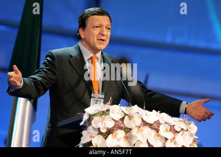 European Commission President Portuguese Jose Manuel Barroso delivers a speech Stock Photo