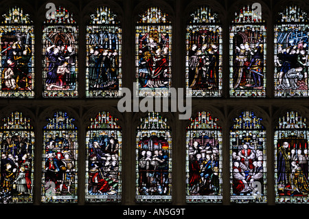 Stained Glass Windows in the Chapter House of Canterbury Cathedral Canterbury Kent England United Kingdom Stock Photo