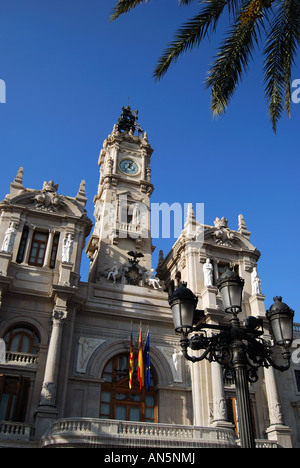 The Town Hall, Plaza del Aguntamiento, Valencia, Costa del Azahar, Valencia Province, Spain Stock Photo