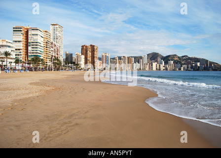 Playa de Levante, Benidorm, Costa Blanca, Alicante Province, Spain Stock Photo