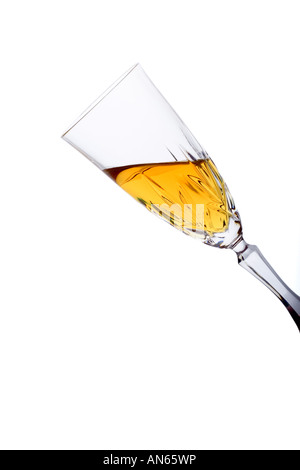 Glass filled with white wine clipping path included Stock Photo