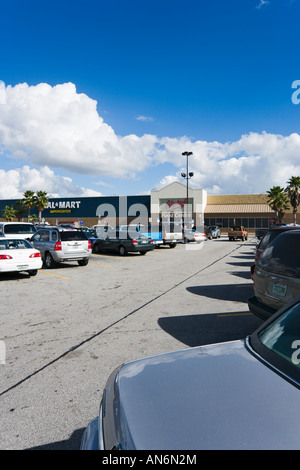 Car park at the WalMart Supercenter, Haines, City ,Florida, USA Stock Photo