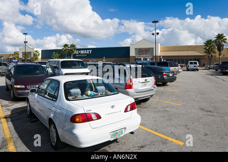 Car park at the WalMart Supercenter, Haines, City ,Florida, USA Stock Photo