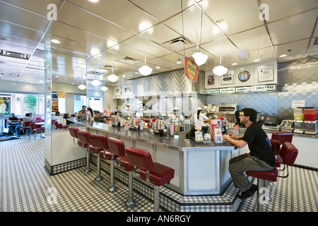 Johnny Rockets Retro Style Hamburger Restaurant , Pointe Orlando, International Drive, Orlando, Florida, USA Stock Photo