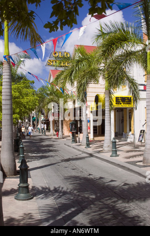 Front Street shopping area in Philipsburg, St Maarten/St Martin the host of many duty free and tax free shops Stock Photo