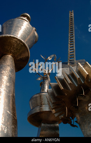 Surreal Shiney Distinctive Metallic Sculpture. Stock Photo