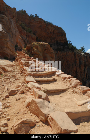 Khabib Trail steps back to top of Grand Canyon Stock Photo