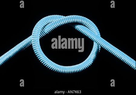 Knot in Blue Wire Stock Photo