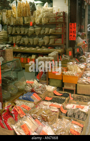 Products on display in traditional chinese medicine store Hong Kong China Stock Photo