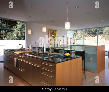Oshry Residence, Bel Air, California. Kitchen area. Architect: SPF Architects Stock Photo