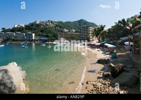 Beach outside Hotel Barcelo la Jolla de Mismaloya, Mismaloya, Puerto Vallarta, Jalisco, Pacific Coast, Mexico Stock Photo