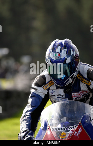 Local Motorcycle Racing Doc Head Motorcycle racer headshot Stock Photo - Alamy