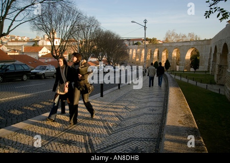 COIMBRA PORTUGAL Students left head for class in the ancient university town Stock Photo
